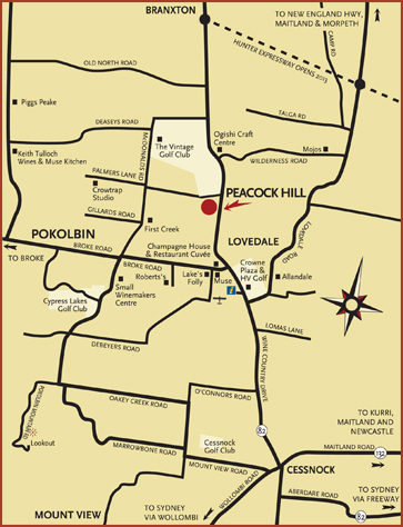 Map to Peacock Hill
